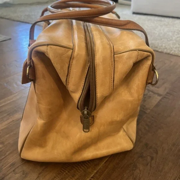 Vintage Hartmann Belting Leather Duffle Bag Doctor Carry-on Multi-purpose Tan